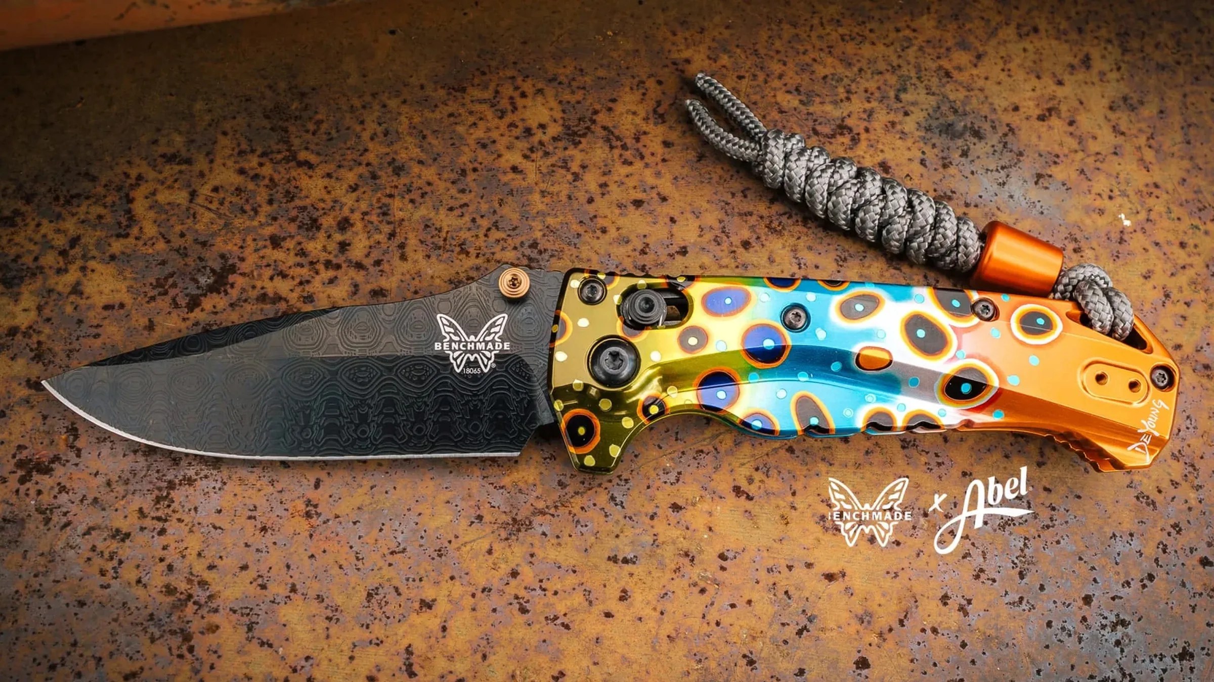 Benchmade Mini Adira 18065BK-ABEL2: открытый нож с росписью Brown Trout Flank