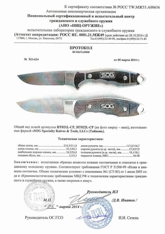 SOG HT021L-CP, HT022L-CP — скан документа