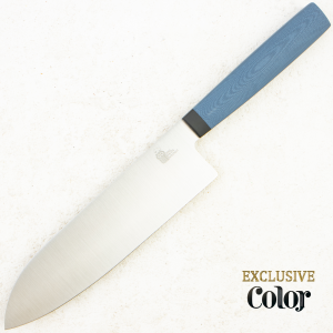 Нож большой сантоку OWL SA180 F, N690 Cryo, G10 Navy Blue, (Эксклюзивный цвет)