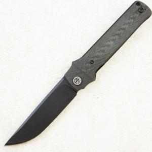 Нож Petrified Fish Tena, D2, Black Stonewash, Carbon Fiber Handle, PFB04CDW