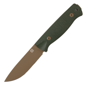 Нож HOT Knife Hoot, Cerakote Dark Earth, D2, Micarta Green Handle, Kydex