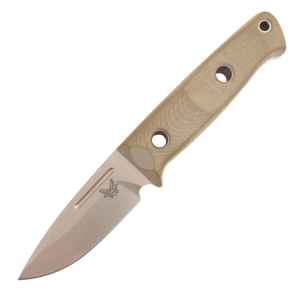 Нож Benchmade Mini Bushcrafter, S30V, OD Green G10 Handle, Brown Leather Sheath, 165-1