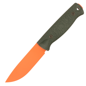 Нож HOT Knife Hoot, Cerakote Orange, D2, Micarta Green Handle, Kydex