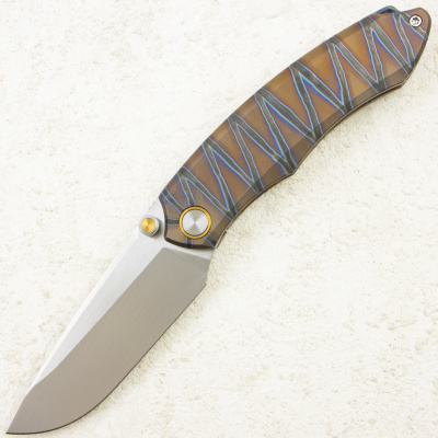 Нож Remette Wild Species, M390, Titanium Tiger Stripe Handle, WD108-C
