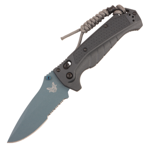 Нож Benchmade Adira, Serrated, MagnaCut, Tempest Gray Grivory Handle, 18060SBT-01, (Water Collection)