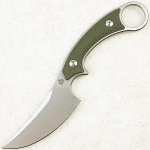 Нож QSP Viper, Stonewashed, 10Cr15MoV, G10 Green Handle, QS166-B1