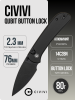 Нож CIVIVI Qubit Button Lock, 14C28N, Aluminum Black, C22030E-1