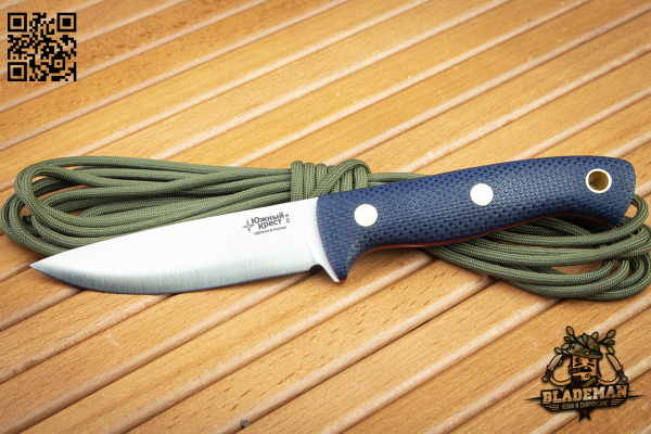 Нож Южный Крест Шершень, D2, Kонвекс, Микарта Navy Blue, Насечка - купить в интернет-магазине Blademan