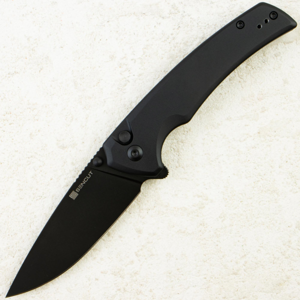 Нож SENCUT Serene, Black Stonewashed, D2, Aluminum Black Handle, S21022B-1