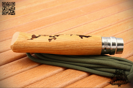 Нож Opinel №8, Нержавеющая сталь, Дуб, Гравировка заяц - купить в интернет-магазине Blademan