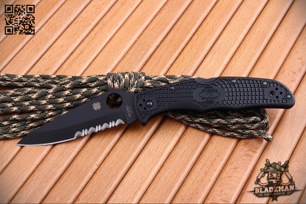Spyderco Endura, Combo, Black Blade, VG-10 - складной туристические ножи из стали