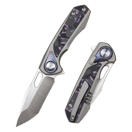 Нож Remette Saker Falcon, CPM S45VN, Titanium/Carbon Black/Pink Handle, ASTP-3 Нож Remette Saker Falcon, CPM S45VN, Titanium/Carbon Black/Pink Handle, ASTP-3