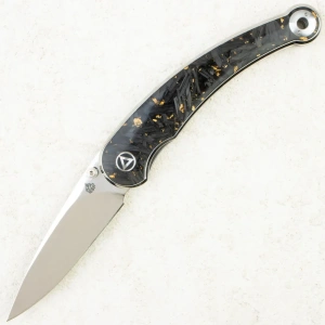 Нож QSP Dolphin, Mirror 14C28N, Carbon Fiber Black with Gold, QS161-A - складной туристические ножи из стали Нож QSP Dolphin, Mirror 14C28N, Carbon Fiber Black with Gold, QS161-A - складной туристические ножи из стали