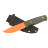 Нож HOT Knife Hoot, Cerakote Orange, D2, Micarta Green Handle, Kydex, (Orange Pins)