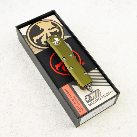 Нож Microtech UTX-85, Apocalyptic, M390, Aluminum OD Green, 231-10 Нож Microtech UTX-85, Apocalyptic, M390, Aluminum OD Green, 231-10