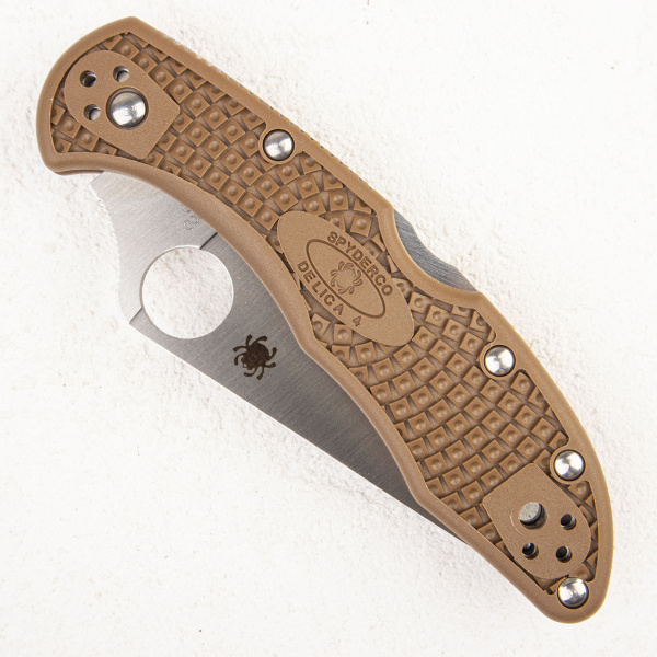 Нож Spyderco Delica, VG-10, FRN Brown - складной туристические ножи из стали