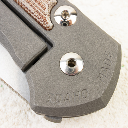 Нож Chris Reeve Large Sebenza 31 Inlay, CPM MagnaCut, Titanium / Natural Canvas Micarta - купить в интернет-магазине Blademan