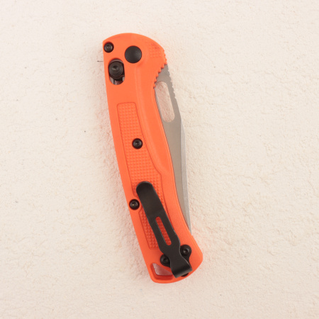 Нож Benchmade Mini Taggedout, 154CM, Orange Grivory Handle, 15533