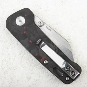 Нож QSP Penguin MINI, 14C28N, Shredded Carbon Fiber Red - складной туристические ножи из стали Нож QSP Penguin MINI, 14C28N, Shredded Carbon Fiber Red - складной туристические ножи из стали