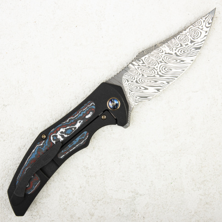 Нож WE Knife Magnetron, Damasteel, Titanium/Nebula Fat Carbon Fiber Нож WE Knife Magnetron, Damasteel, Titanium/Nebula Fat Carbon Fiber - купить в интернет-магазине Blademan