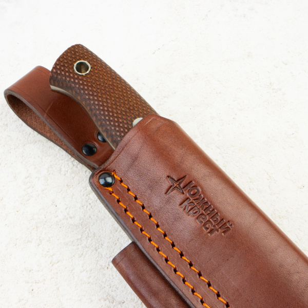 Нож Южный Крест Модель X, Elmax, Convex, Micarta Coyote, Насечка, 207