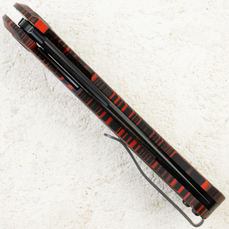 Нож Petrified Fish Warrior, Black Stonewashed, K110, Gmascus G10 Red/Black Handle, PF949RНож Petrified Fish Warrior, Black Stonewashed, K110, Gmascus G10 Red/Black Handle, PF949R