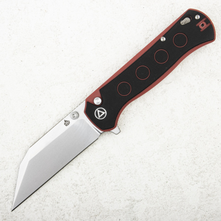 Нож QSP Swordfish Button Lock, 14C28N, G10 Black/Red