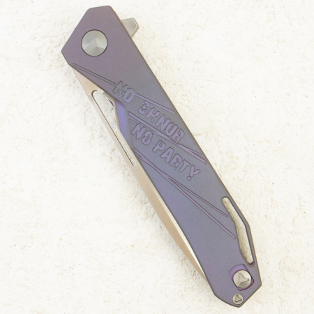 Mr.Blade Keeper NO SHNUR NO PARTY, M390, Titanium Blue Mr.Blade Keeper NO SHNUR NO PARTY, M390, Titanium Blue