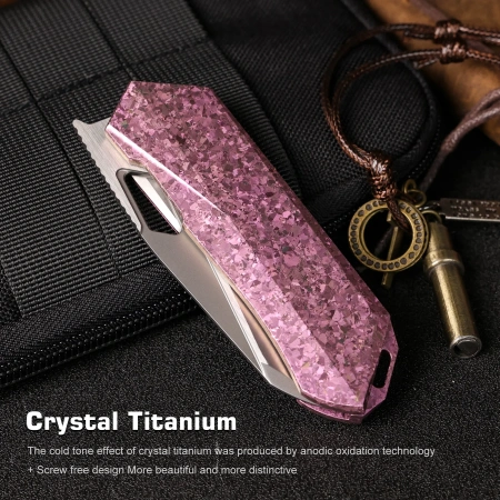 Нож Remette Woodpecker, M390, Crystallized Titanium Pink Handle, RTWP-IP