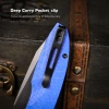 Нож Remette Cool Whale, Blackwashed 14C28N, CNC G10 Blue Handle, RTCL-GN6