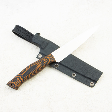 Нож OWL S130 F Универсал, N690 Cryo, G10 Black/Orange, Kydex