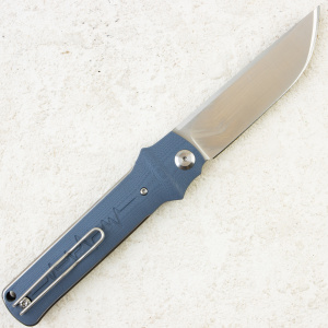 Нож Petrified Fish Tena, D2, Satin, G10 Gray/Blue Handle, PFB04GAS