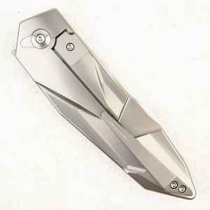 Нож WE Knife Solid, CPM 20CV, Bead Blasted Titanium - складной туристические ножи из стали Нож WE Knife Solid, CPM 20CV, Bead Blasted Titanium - складной туристические ножи из стали