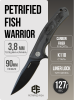 Нож Petrified Fish Warrior, Black Stonewashed, K110, Carbon Black Handle, PF949CDW Нож Petrified Fish Warrior, Black Stonewashed, K110, Carbon Black Handle, PF949CDW