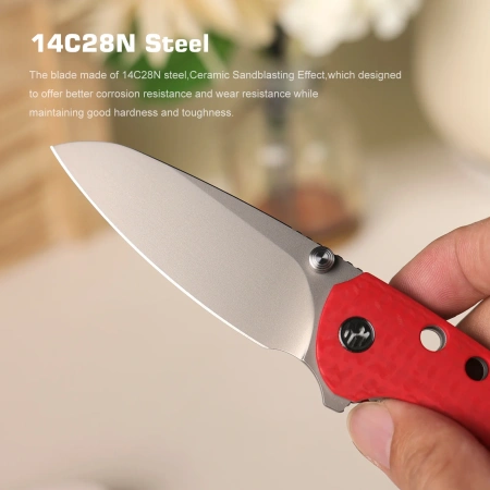 Нож Remette Bee, 14C28N, CNC G10 Red Handle, RT-Bee-R