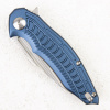 Нож Brous Blades Bionic Flipper, D2 Stonewashed, Aluminium Blue - купить в интернет-магазине Blademan