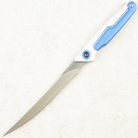 Нож CIVIVI Shawka, Satin, 14C28N, Aluminum Gray/Blue Handle, Nylon Sheath, C22029B-2