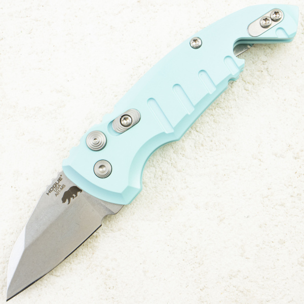 Нож Hogue A01-MicroSwitch Wharncliffe, CPM 154, Aluminum Aqua, 24143