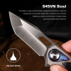 Нож Remette Saker Falcon, CPM S45VN, Titanium/Carbon Black/Blue Handle, ASTP-1 Нож Remette Saker Falcon, CPM S45VN, Titanium/Carbon Black/Blue Handle, ASTP-1