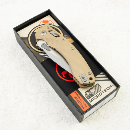 Нож Microtech Amphibian RAM-LOK, Stonewash, M390, G10 Fluted Tan, 137RL-10 FLGTTA Нож Microtech Amphibian RAM-LOK, Stonewash, M390, G10 Fluted Tan, 137RL-10 FLGTTA