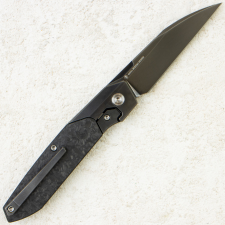 Нож WE Knife Brr15, Polished Gray, M390, Gray Titanium/ Shredded Carbon Fiber Handle, WE24007-3 Нож WE Knife Brr15, Polished Gray, M390, Gray Titanium/ Shredded Carbon Fiber Handle, WE24007-3