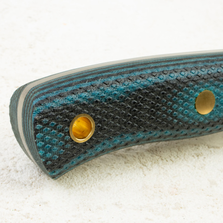 Нож Южный Крест Скаут L, VG10, Convex, Micarta Black/Blue, Насечка