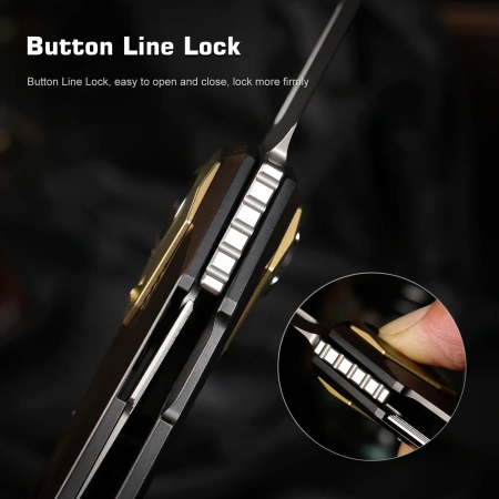 Нож Remette Infinite Power, M390, Titanium Black/Gold Handle, RTIP-A