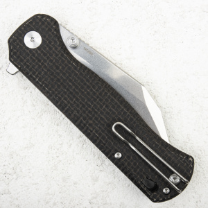 Нож QSP Swordfish Button Lock, 14C28N, Micarta Dark Brown - складной туристические ножи из стали Нож QSP Swordfish Button Lock, 14C28N, Micarta Dark Brown - складной туристические ножи из стали