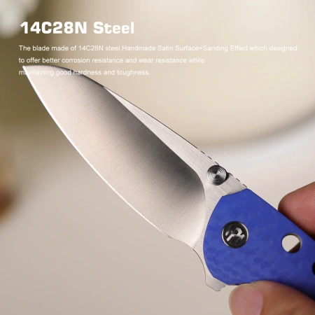 Нож Remette Bee, 14C28N, CNC G10 Blue Handle, RT-Bee-B