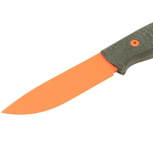 Нож HOT Knife Hoot, Cerakote Orange, D2, Micarta Green Handle, Kydex, (Orange Pins)