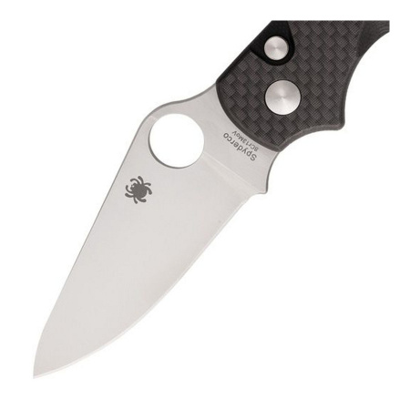 Нож Spyderco ButtonUp, чёрные карбон и G10, C275CFP — клинок — крупный план