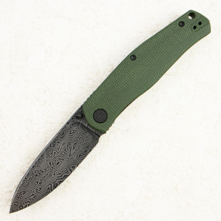 Нож CIVIVI Sokoke Front Flipper & Thumb Stud, Damascus, Micarta Green, C22007-DS2
