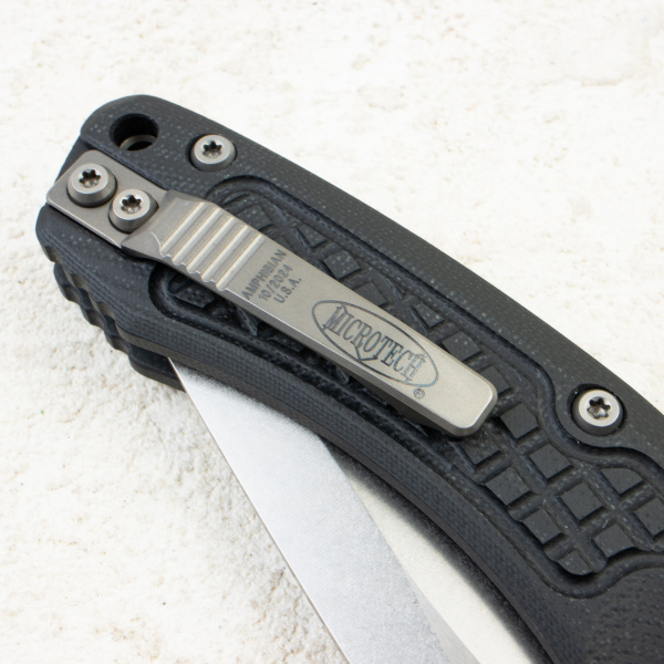 Нож Microtech Amphibian RAM-LOK, Stonewash, M390, G10 Frag Black, 137RL-10 Нож Microtech Amphibian RAM-LOK, Stonewash, M390, G10 Frag Black, 137RL-10