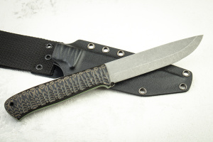 Нож Apus Knives Raider Bush, K110, G10 Brown-Green, Kydex Classic